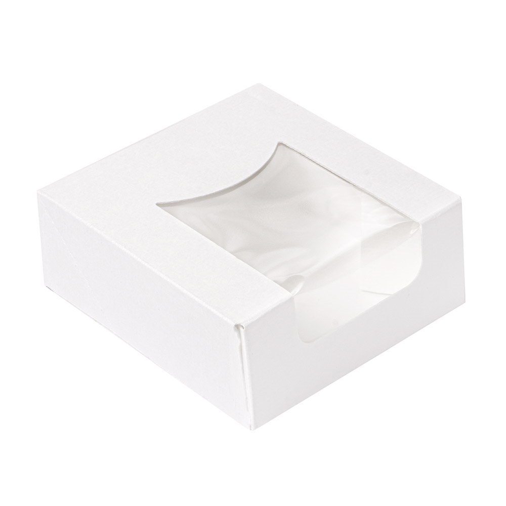 253.40-CONTENITORI SUSHI+FINESTRA 'THEPACK'  10x10x4 CM BIANCO CARTONE NANO-MICRO + OPP (50 u.)