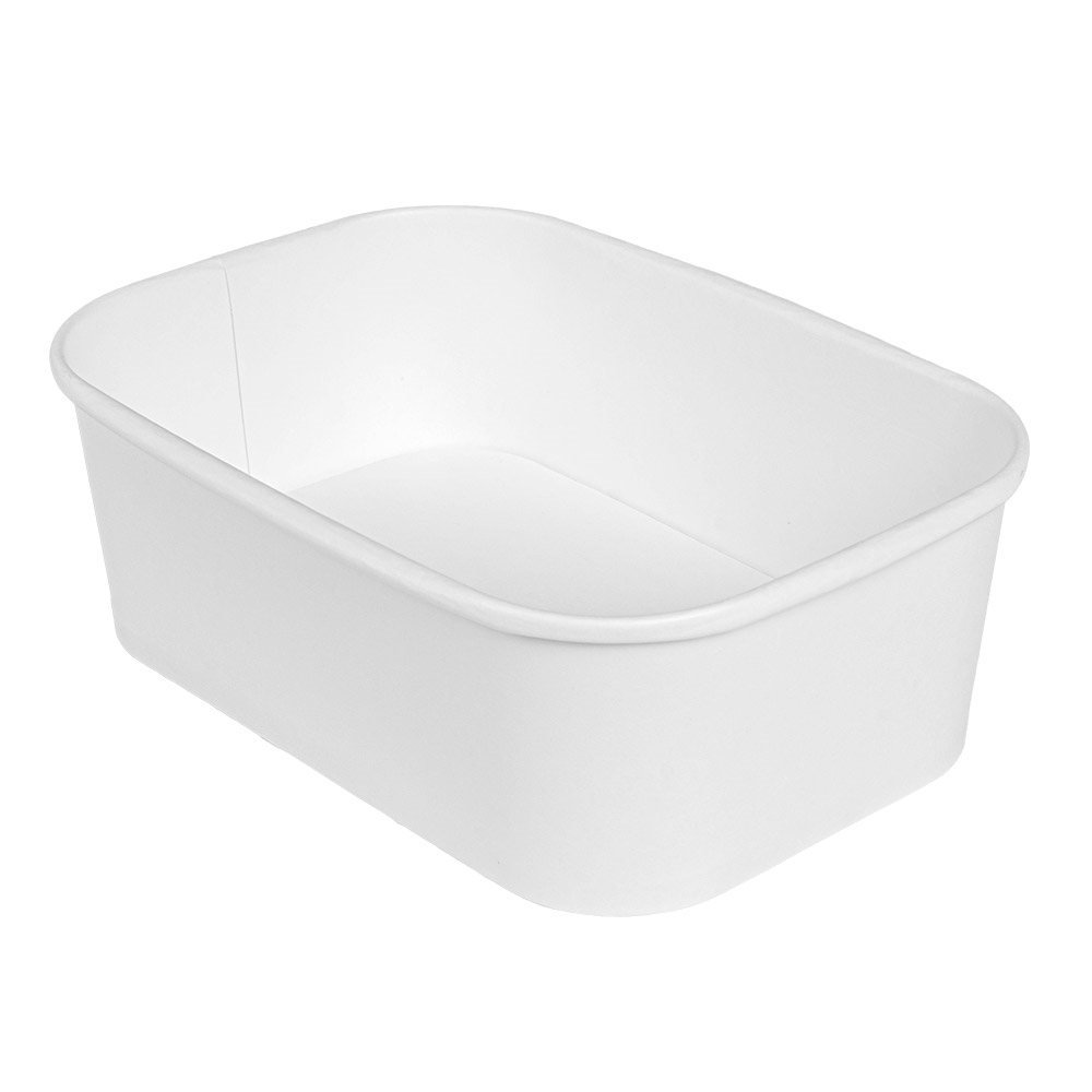 266.27-CONTENITORI RETTANGOLARI  750 ML 320 + 26 PE G/M2 17,3x12,3x5,7 CM BIANCO KRAFT (50 u.)