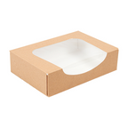 253.38-CONTENITORI SUSHI+FINESTRA 'THEPACK'  17,5x12x4,5 CM MARRONE CARTONE NANO-MICRO + OPP (50 u.)