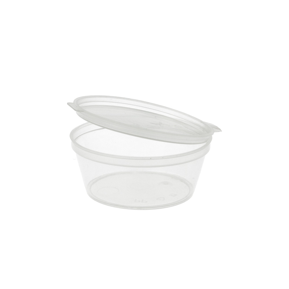 212.20-TERRINA PICCOLA CON COPERCHIO  60 ML Ø6/4,6x2.5 CM TRASPARENTE PP (50 u.)