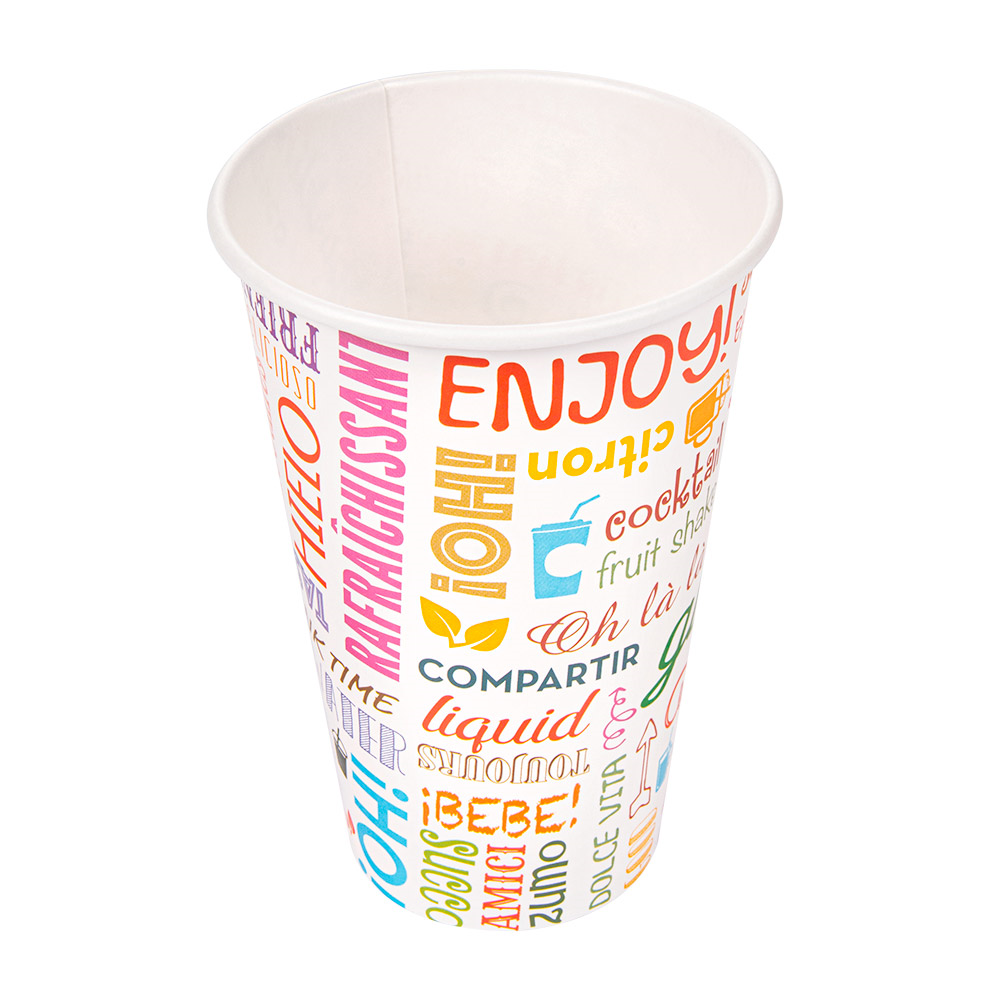229.07-BICCHIERI BEVANDE CALDE 1 PARETE PAROLE 360 ML - 12 oz 265 + 18PE G/M2 Ø8/5x12 CM BIANCO CARTONE (100 u.)