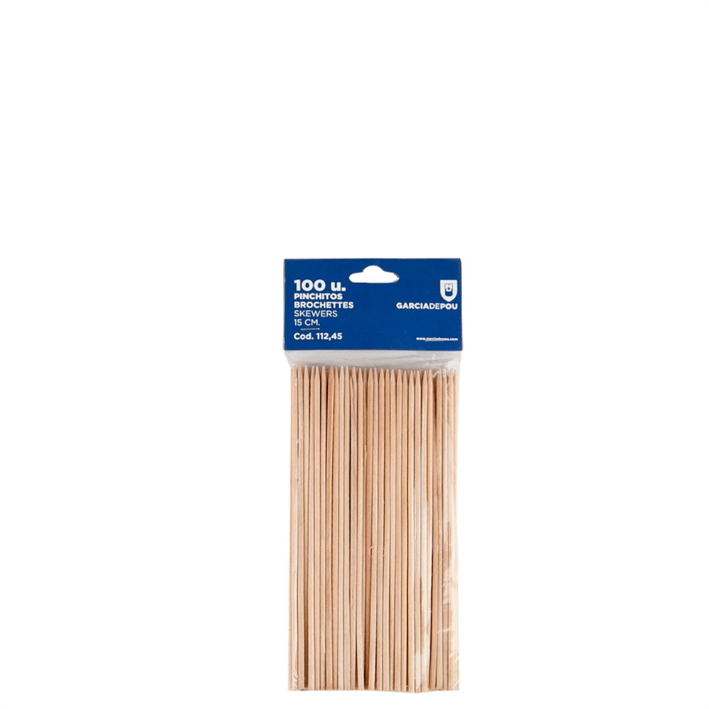112.45-SPIEDINI "BROCHETTE"  15 CM NATURALE LEGNO (100 u.)