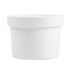 226.45-CONTENITORI CON COPERCHI 240 ML - 8 oz 300 + 18 PE G/M2 Ø9/7,5x6 CM BIANCO CARTONE (25 u.)