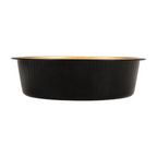 279.54-CONTENITORI LACCATI 1200 ML Ø 19,6/16x5,5 CM NERO/ORO ALLUMINIO (50 u.)