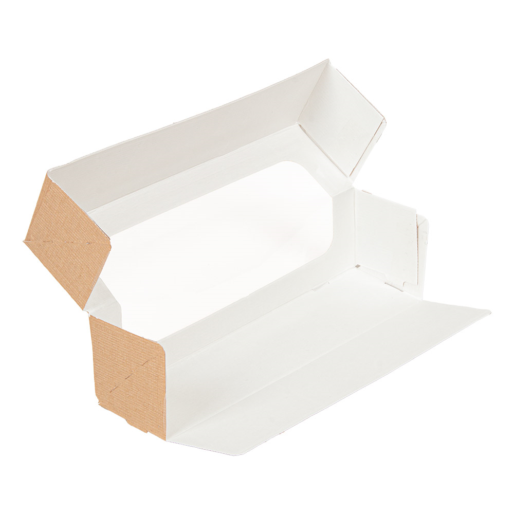 279.25-ASTUCCI PER MACARON CON FINESTRA 'THEPACK'  19x5x5 CM NATURALE CARTONE NANO-MICRO + OPP (50 u.)