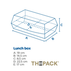 234.32-SCATOLE "LUNCH BOX B" 'THEPACK'  22,5x17x8,5 CM BIANCO CARTONE NANO-MICRO (50 u.)