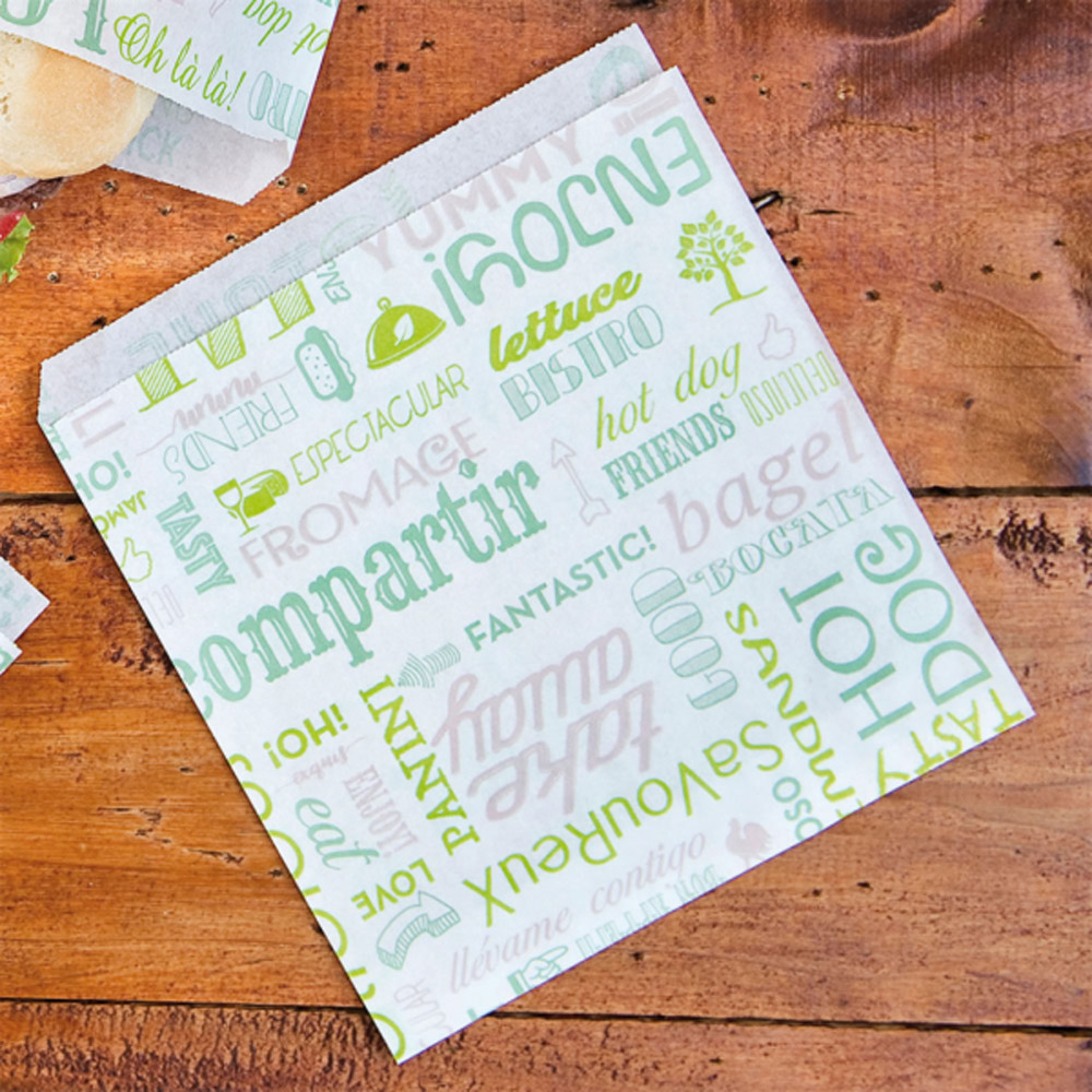 229.37-CARTA ANTIGRASSO APERTO 2 LATI FAST FOOD PAROLE 35 G/M2 17x18 CM BIANCO PERGAMANA ANTIGRASSI (500 u.)