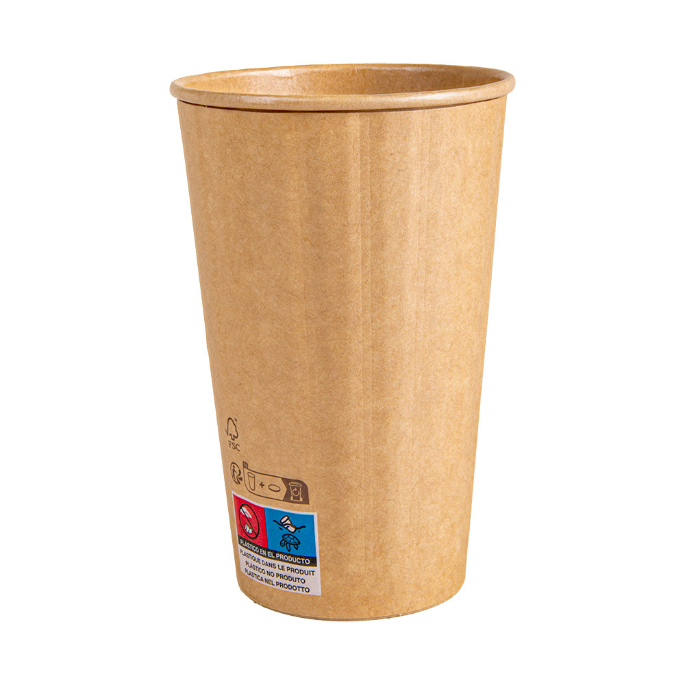 275.21-BICCHIERI BEVANDE CALDE DOPPIA PARETE  480 ML 328 + 210 G/M2 Ø9/6x13,5 CM NATURALE CARTONE (25 u.)