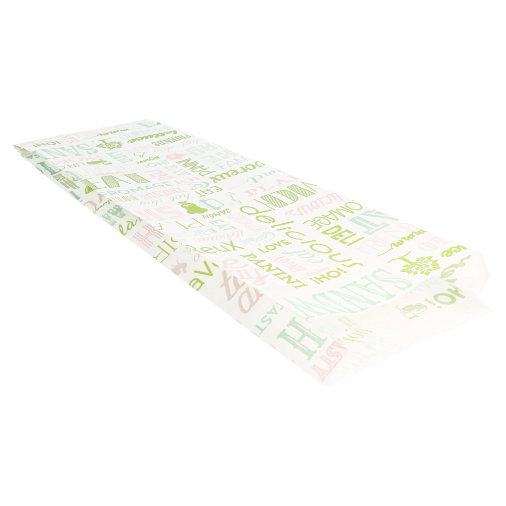 229.24-SACCHETTI BAGUETTE GARNI GREEN PAROLE 32 G/M2 12+4x35 CM BIANCO PERGAMANA ANTIGRASSI (500 u.)