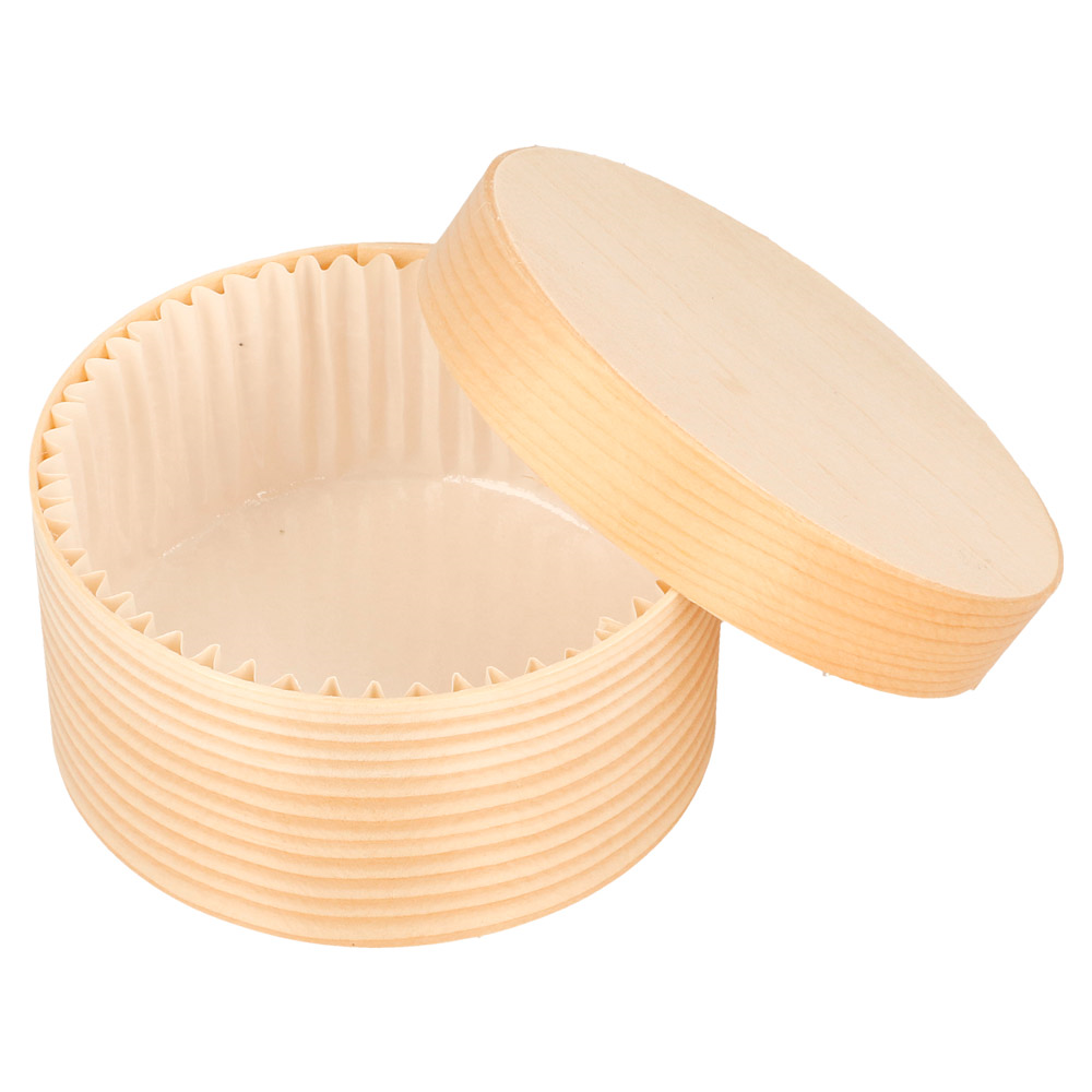 182.99-MINI SCATOLE CILINDRICHE TAPPO + CAPSULA 'WOOD' 150 ML Ø 8x4 CM NATURALE LEGNO (10 u.)