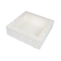 253.30-SCATOLE PER PASTICCERIA CON FINESTRA 'THEPACK' DECO  32x32x10 CM BIANCO CARTONE NANO-MICRO + OPP (50 u.)