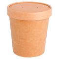 212.60-CONTENITORI CON COPERCHI 480 ML - 16 oz 320 + 18 PE G/M2 Ø 9,8/7,5x10 CM NATURALE KRAFT (25 u.)