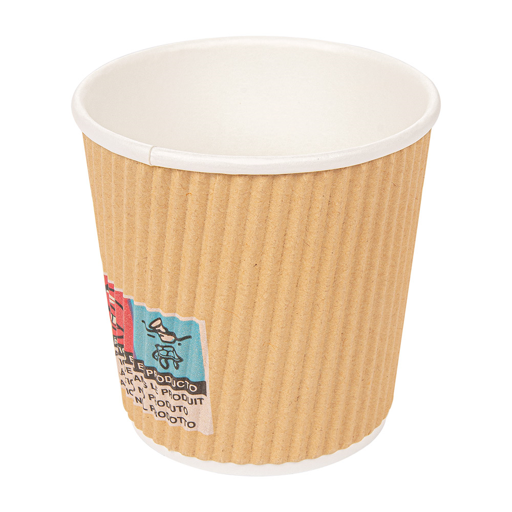 180.75-BICCHIERI BEVANDE CALDE DOPPIA PARETE  120 ML - 4 oz 230 + 250 + 18 PE G/M2 Ø6,2/4,5x6 CM MARRONE CARTONE (40 u.)