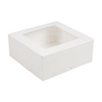 201.66-SCATOLE PER PASTICCERIA CON FINESTRA 'THEPACK'  18x18x7,5 CM BIANCO CARTONE NANO-MICRO + OPP (50 u.)