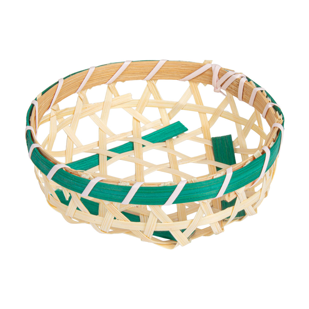 277.43-CESTE BAMBOO  Ø 10x3 CM NATURALE/VERDE BAMBÙ (20 u.)