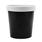 226.43-CONTENITORI CON COPERCHI 480 ML - 16 oz 320 + 18 PE G/M2 Ø9,7/7,5x10 CM NERO CARTONE (25 u.)