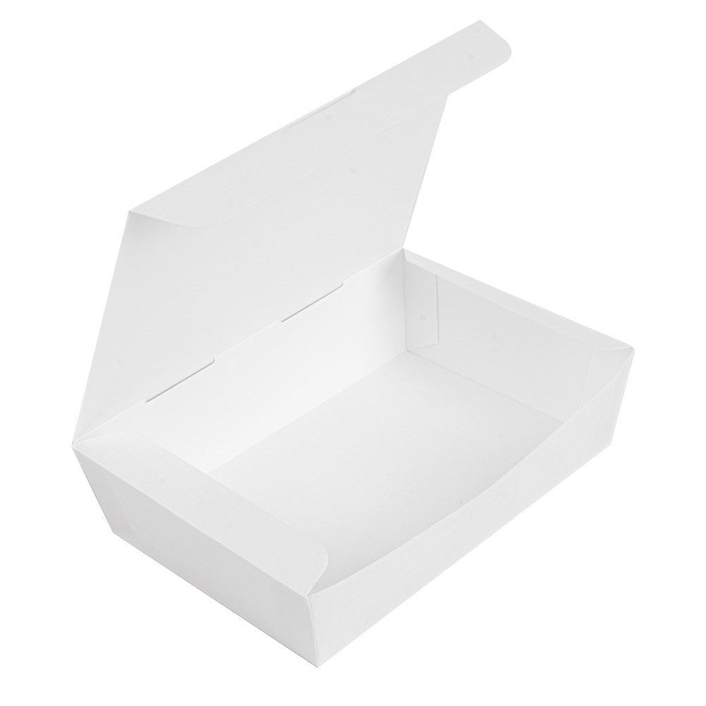 235.16-SCATOLE "LUNCH BOX" COPPERCHIO 'THEPACK' 1000 ML (32 oz) 20,5x14,6x5 CM BIANCO CARTONE NANO-MICRO (60 u.)
