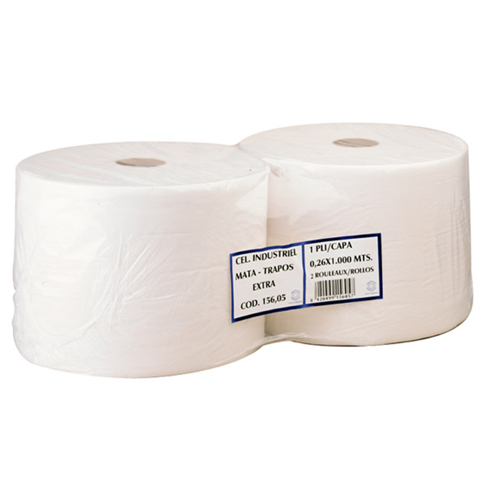 156.05-PANNO CARTA 1 VELO - 2500 FOGLI  22 G/M2 Ø37x26 CM BIANCO TISSUE (2 u.)