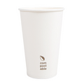 274.44-BICCHIERI BEVANDE FREDDE E CALDE 1 PARETE 'COMPOSTABLE' 480 ML - 16 oz 300 G/M2 Ø9/6x13,2 CM BIANCO CARTONE (50 u.)