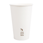 274.44-BICCHIERI BEVANDE FREDDE E CALDE 1 PARETE 'COMPOSTABLE' 480 ML - 16 oz 300 G/M2 Ø9/6x13,2 CM BIANCO CARTONE (50 u.)