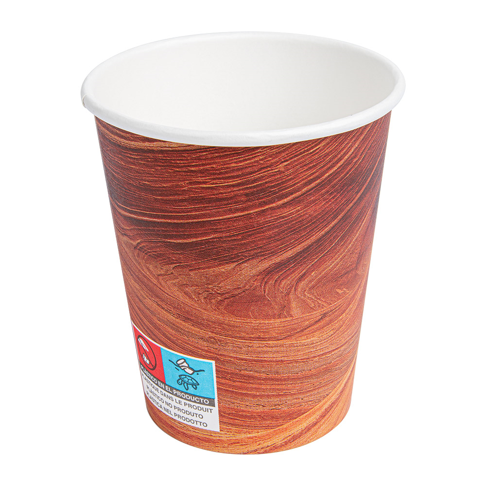 255.04-BICCHIERI BEVANDE CALDE 1 PARETE 'ARIZONA' 240 ML 280 + 18 PE G/M2 Ø8/5,6x9,2 CM MARRONE CARTONE (50 u.)