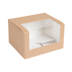 256.14-SCATOLE PER PASTICCERIA CON FINESTRA 'THEPACK'  11x13x8 CM NATURALE CARTONE NANO-MICRO + OPP (50 u.)