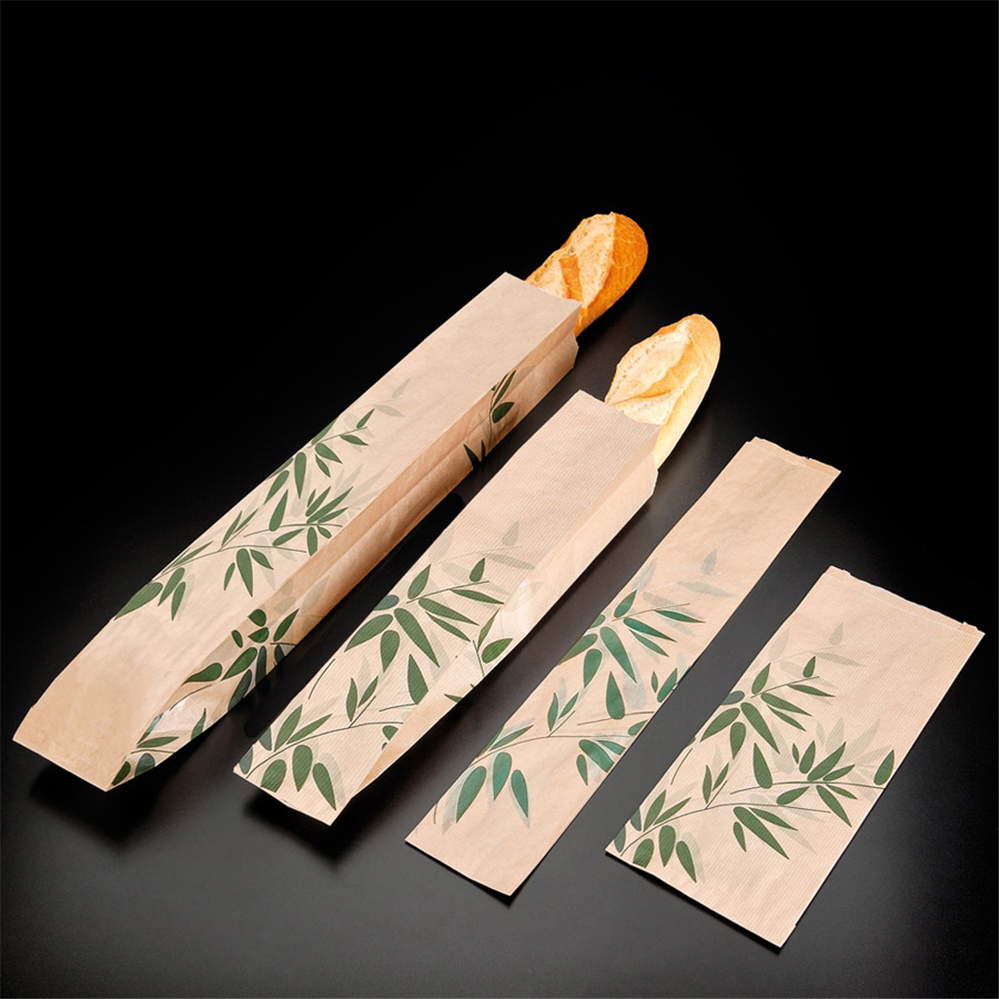 168.35-SACHETTI PANETTERIA 'FEEL GREEN'  32 G/M2 12+7x66 CM NATURALE KRAFT (100 u.)