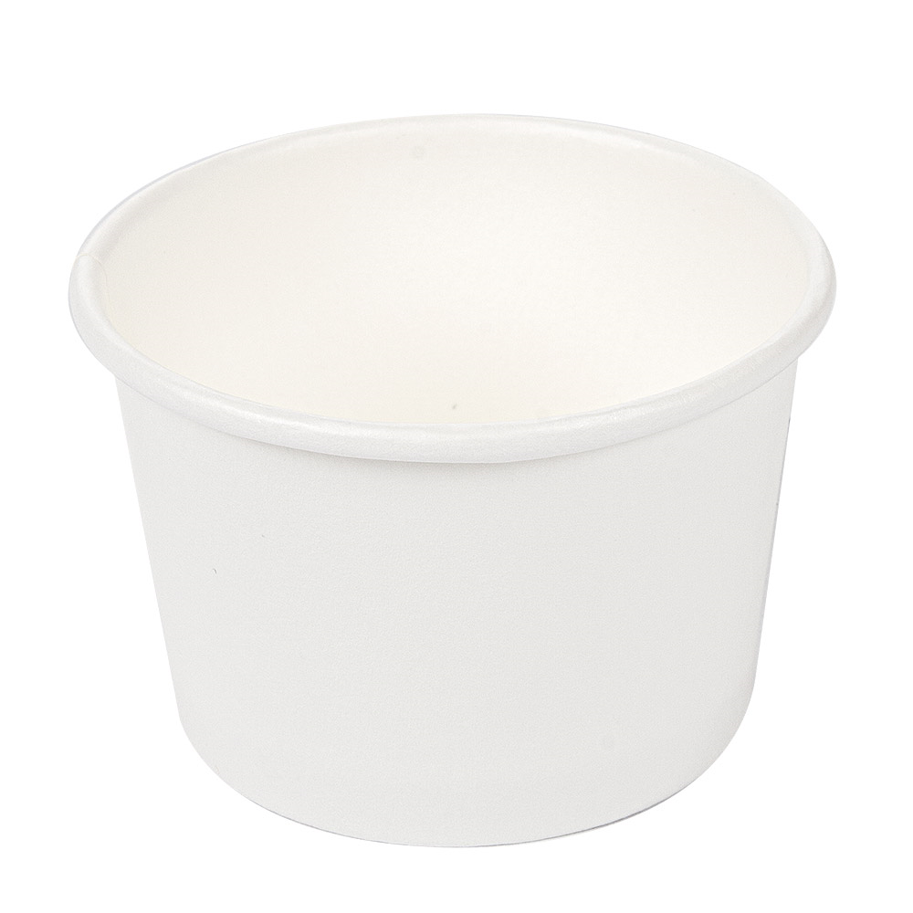 254.43-TERRINA PICCOLA 70 ML (2,3 oz) 210 + 18 PE G/M2 Ø6/5x4 CM BIANCO CARTONE (50 u.)