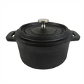 198.52-COCOTTE ROTONDA CON COPERCHIO  250 ml Ø 10(12,9)x5 CM NERO FERRO