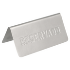 179.16-SEGNATAVOLO "RESERVADO"  12x5,4x5,9 CM ARGENTO ACCIAIO INOX