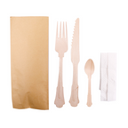 228.23-SET 4/1 POSATE + TOVAGLIOLO 'WOOD' CLASSIC  20 CM NATURALE LEGNO (100 u.)
