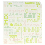 229.36-CARTA ANTIGRASSO APERTO 2 LATI FAST FOOD PAROLE 35 G/M2 16x16,5 CM BIANCO PERGAMANA ANTIGRASSI (500 u.)