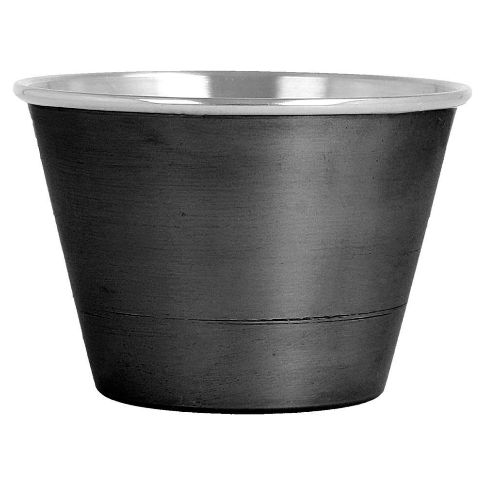 280.94-RAMEQUINS 'ARTINOX' 120 ML Ø 7,5x5 CM NERO/ARGENTO ACCIAIO INOX (1 u.)