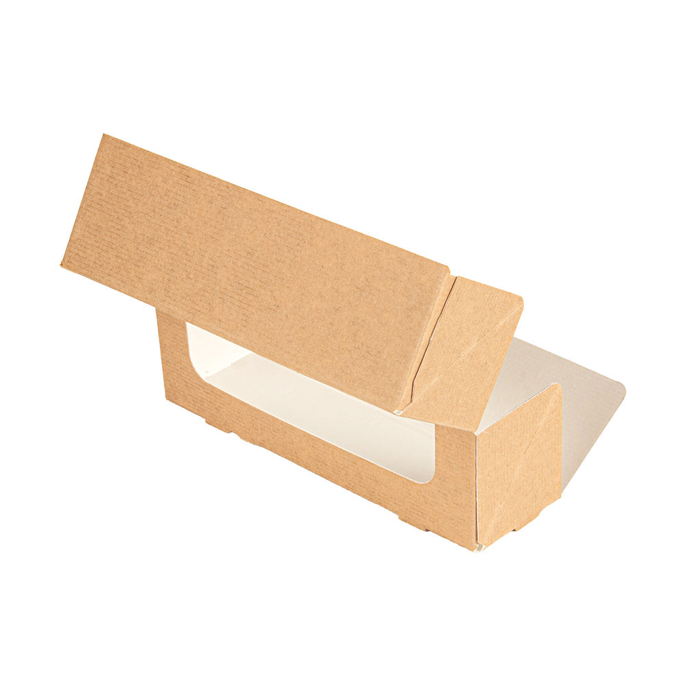 279.24-ASTUCCI PER MACARON CON FINESTRA 'THEPACK'  16x5x5 CM NATURALE CARTONE NANO-MICRO + OPP (50 u.)