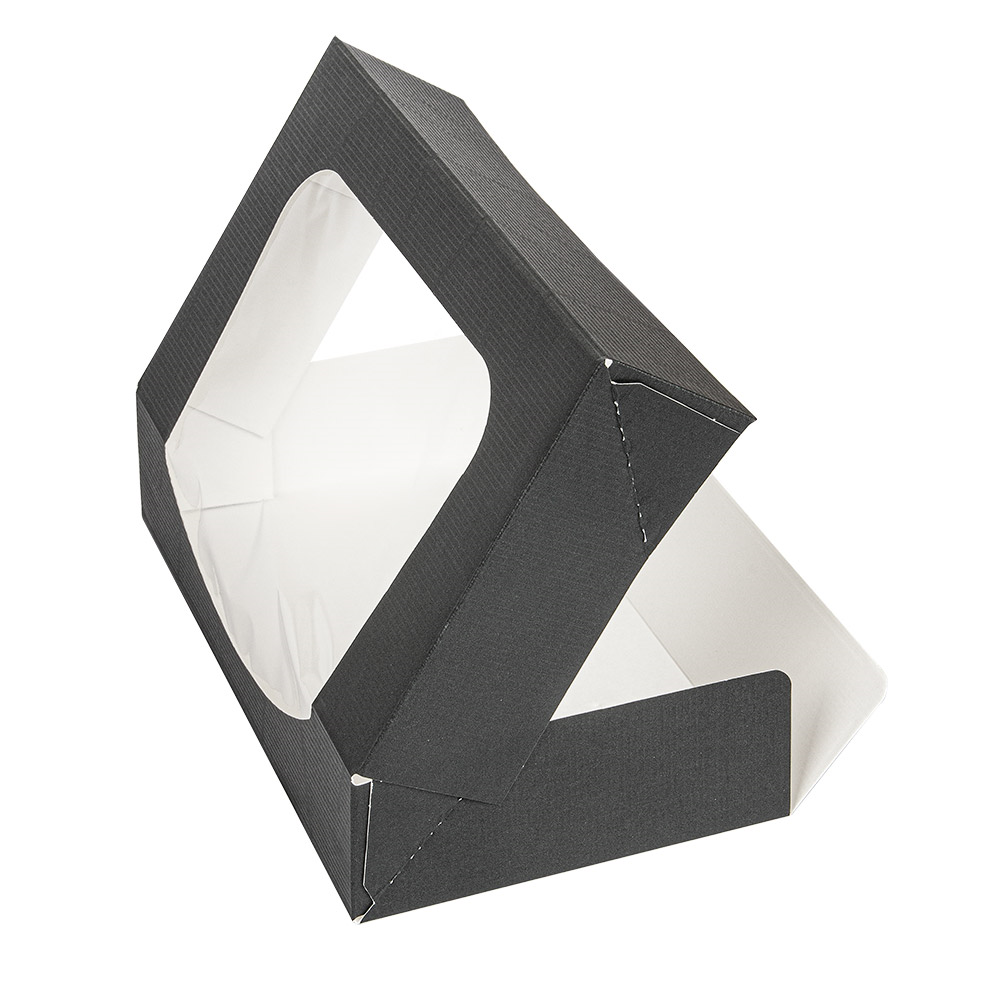 252.27-CONTENITORI SUSHI+FINESTRA 'THEPACK'  19,7x12x4,5 CM NERO CARTONE NANO-MICRO + OPP (50 u.)