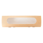 253.58-SCATOLE PER PANINI CON FINESTRA "BAGUETTE" 'THEPACK'  27,5x8x6,2 CM NATURALE CARTONE NANO-MICRO + OPP (50 u.)