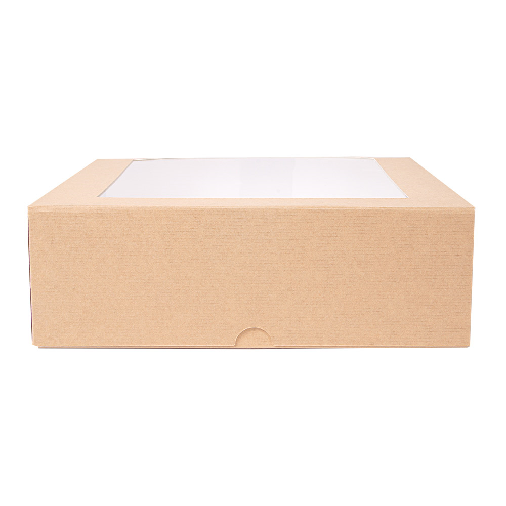 253.45-SCATOLE PER PASTICCERIA CON FINESTRA 'THEPACK'  23x23x7,5 CM NATURALE CARTONE NANO-MICRO + OPP (50 u.)