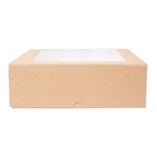 253.45-SCATOLE PER PASTICCERIA CON FINESTRA 'THEPACK'  23x23x7,5 CM NATURALE CARTONE NANO-MICRO + OPP (50 u.)