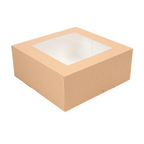 253.44-SCATOLE PER PASTICCERIA CON FINESTRA 'THEPACK'  18x18x7,5 CM NATURALE CARTONE NANO-MICRO + OPP (50 u.)