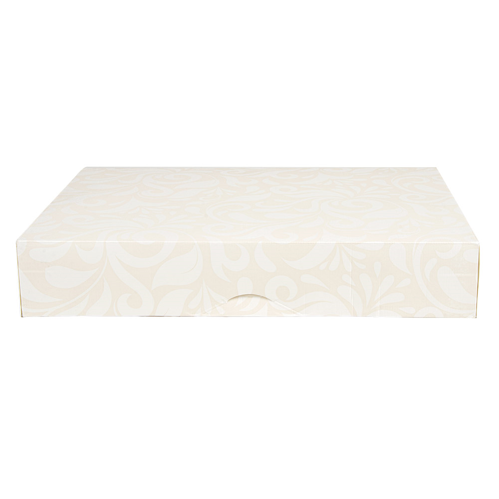 256.53-SCATOLE CATERING, PIANA 'THEPACK' DAMASCO  34x25x6 CM BIANCO CARTONE NANO-MICRO (50 u.)