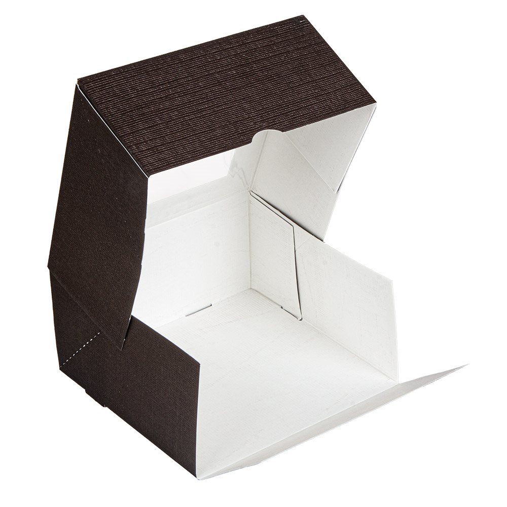 269.60-SCATOLE PER PASTICCERIA CON FINESTRA 'THEPACK'  16x16x8 CM CIOCCOLATO CARTONE NANO-MICRO + OPP (50 u.)