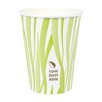 271.10-BICCHIERI BEVANDE FREDDE E CALDE 1 PARETE 'COMPOSTABLE GRASS' 360 ML 300 G/M2 Ø9/6x11 CM BIANCO CARTONE (50 u.)