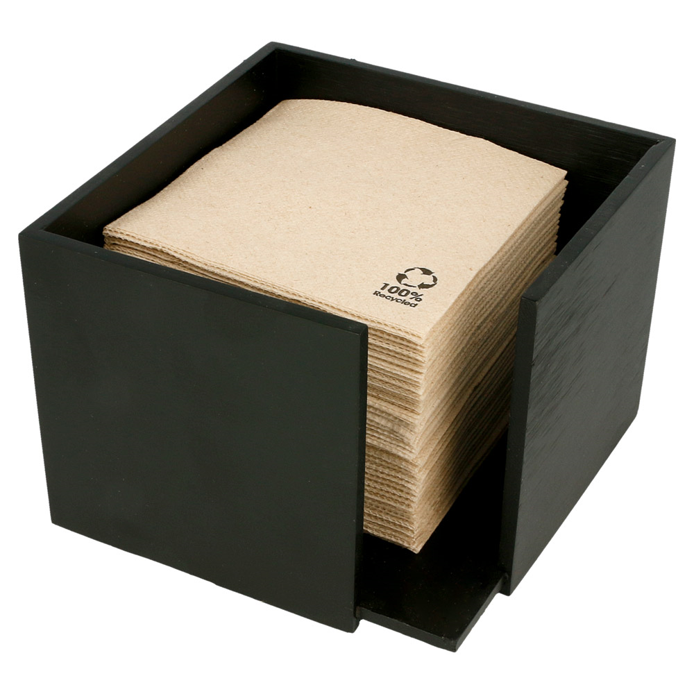 210.40-DISPENSER TOVAGLIOLI 'BAMBOO'  13,5x13,5x10 CM NERO BAMBÙ