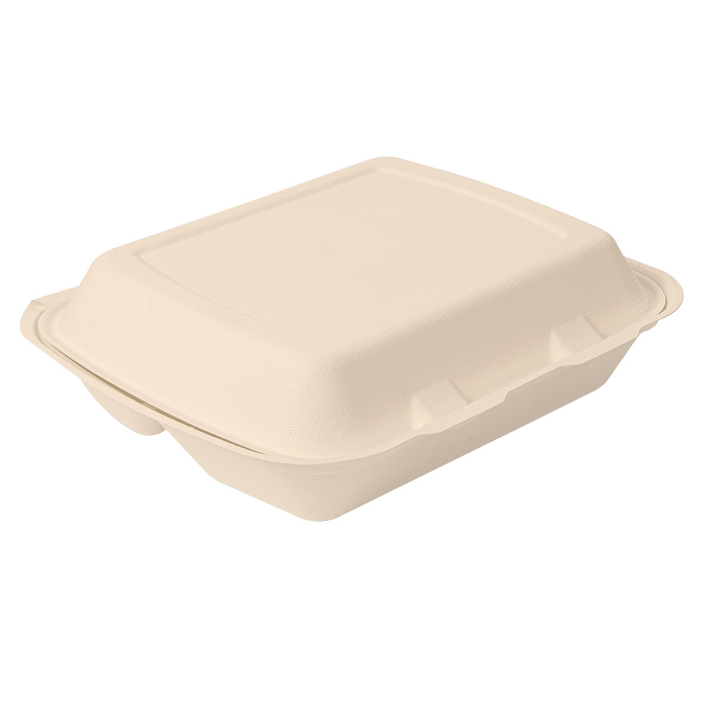 253.75-CONTENITORI 3 SCOMPARTI 'BIONIC' 950 ML 23x18x7,3 CM NATURALE BAGASSA (50 u.)