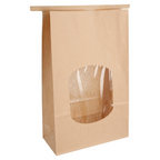 228.72-SACCHETTI SOS CON CHIUSURA CON FINESTRA 2500 GR 60 G/M2 + 25µ OPP 15,5+7x24,2 CM NATURALE KRAFT (50 u.)