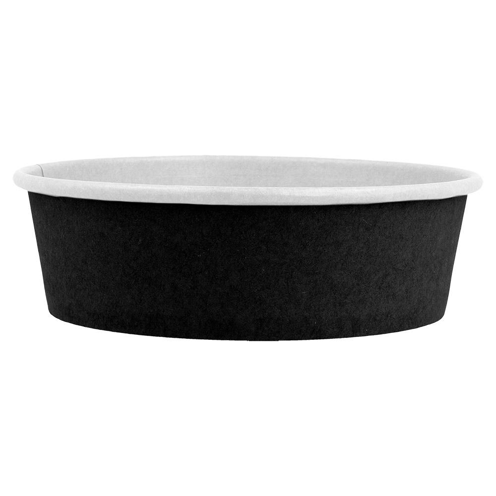 226.32-INSALATIERI 500 ML - 16,6 oz 300 + 18 PE G/M2 Ø15/12,8x4,5 CM NERO CARTONE (50 u.)