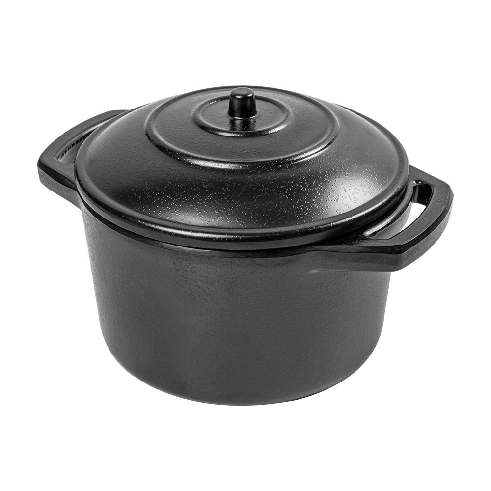 225.88-PENTOLE CUCINA CON MANIGLIE E COPERCHIO ASAMI WARE 300 ML Ø10,5x6,5 CM NERO MELAMINA (1 u.)