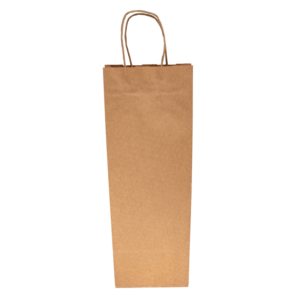 222.15-SACCHETTI SOS CON MANICI 1 BOTTIGLIA  100 G/M2 14+8x40 CM NATURALE KRAFT (250 u.)