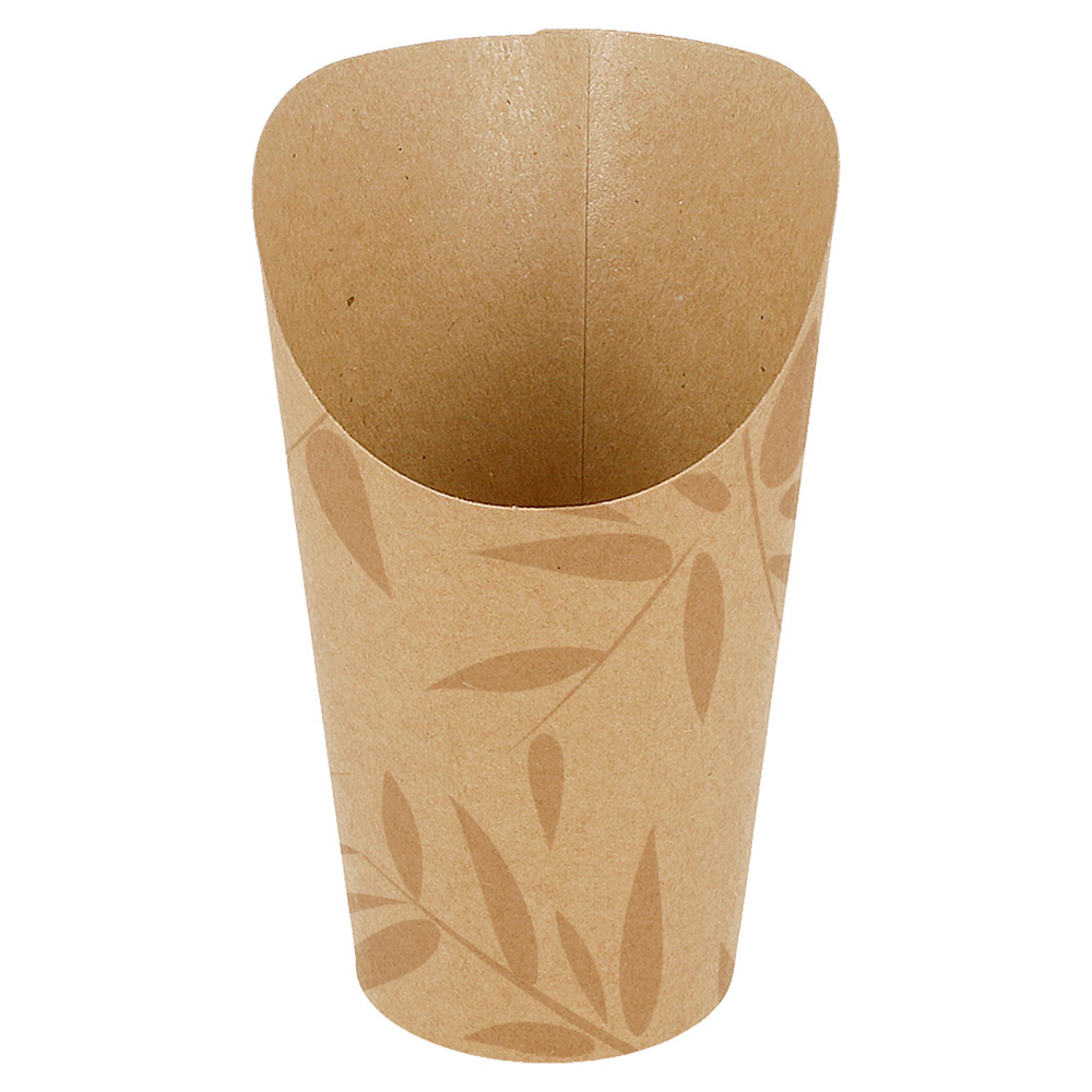 281.44-BICCHIERE PER FRITTI APERTO 'FEEL GREEN' 16 OZ - 480 ML 250 + 20PE G/M2 Ø8,5x13,5 CM MARRONE CARTONE (50 u.)