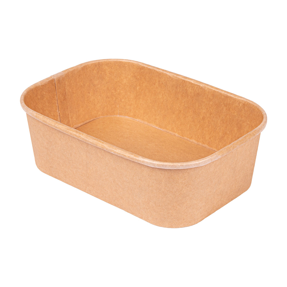 254.33-CONTENITORI RETTANGOLARI  500 ML 320 + 26 PE G/M2 17,3x12,3x4,1 CM NATURALE KRAFT (50 u.)